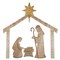 Hofert 69.5" Pre-Lit Beige and Gold LED Lighted Holy Family Nativity Outdoor Christmas Decor